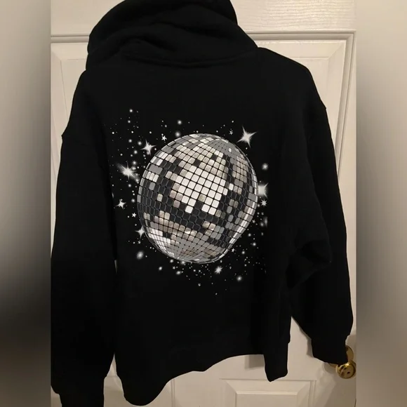 Wild Fable Black Disco Ball Graphic Hoodie XXS NWT - Picture 3 of 5